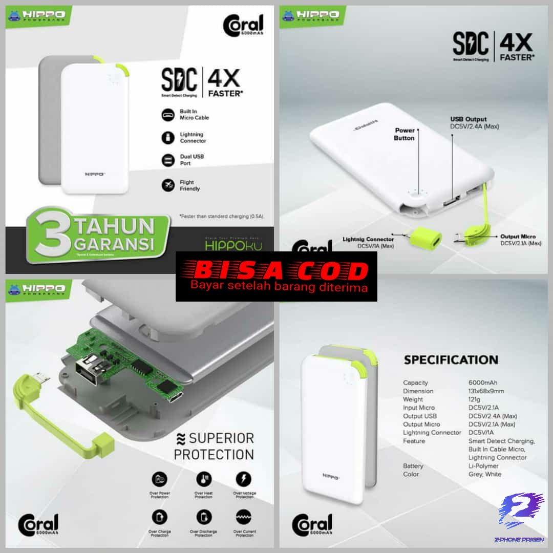 POWER BANK HIPPO CORAL 6000 MAH